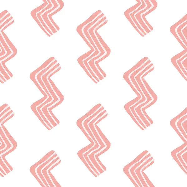 Zigzag Doodle Patroon Geïsoleerd Witte Achtergrond Handgemaakte Tekening Vector Illustratie — Stockvector