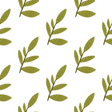 Beyaz arka planda yapraksız desenli el çizimi dallar. Dekoratif dekoratif bahar sonu gelmeyen duvar kağıdı. Kumaş, tekstil baskısı, ambalaj kağıdı, kapak tasarımı. Vektör illüstrasyonu