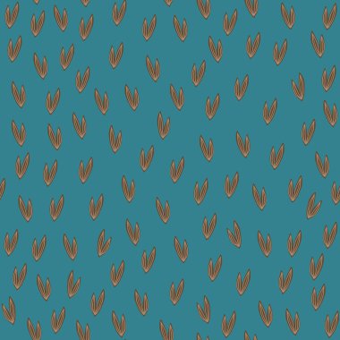 Rastgele çizilmiş el çizimi yeşil arka planda pürüzsüz izler bırakır. Modern vektör ormanı bitkisel sonsuz duvar kağıdı. Kumaş tasarımı, tekstil baskısı, ambalaj, kapak için dekoratif arkaplan.