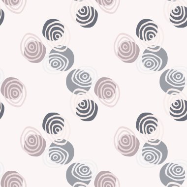Soyut spiraller kusursuz desen. El çizimi vektör duvar kağıdı. Artistik fon. Retro vintage tarzı. Çember şeklinde. Çizgi çizme. Kumaş tasarımı, tekstil baskısı, ambalaj, kapak için.