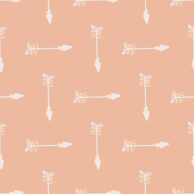 Geometrik ok deseni. Karalama tarzında kabilesiz duvar kâğıdı. Kumaş tasarımı için dekoratif zemin, tekstil baskısı, ambalaj kağıdı. Vektör illüstrasyonu.