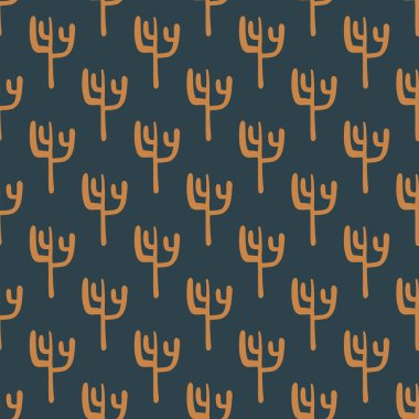 Çöl kaktüsü sonsuz duvar kağıdı. Yeşil zeminde kaktüsleri olan kusursuz desen. Kumaş tasarımı, tekstil baskısı, ambalaj, kapak için dekoratif zemin. Vektör illüstrasyonu.