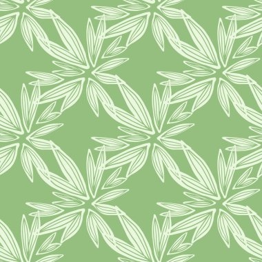 Retro çiçekli duvar kâğıdı. Yeşil arka planda, yaratıcı tomurcuk kusursuz desen. Kumaş tasarımı için dekoratif zemin, tekstil baskısı, ambalaj, kapak. Vintage vektör illüstrasyonu.