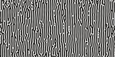 Soyut monokrom reaksiyon difüzyon arka planı. Organik çizgili duvar kağıdı. Siyah ve beyaz renkler. Üretici tasarım. Pankartlar, posterler, kapak tasarımı şablonu için bilimsel vektör çizimi