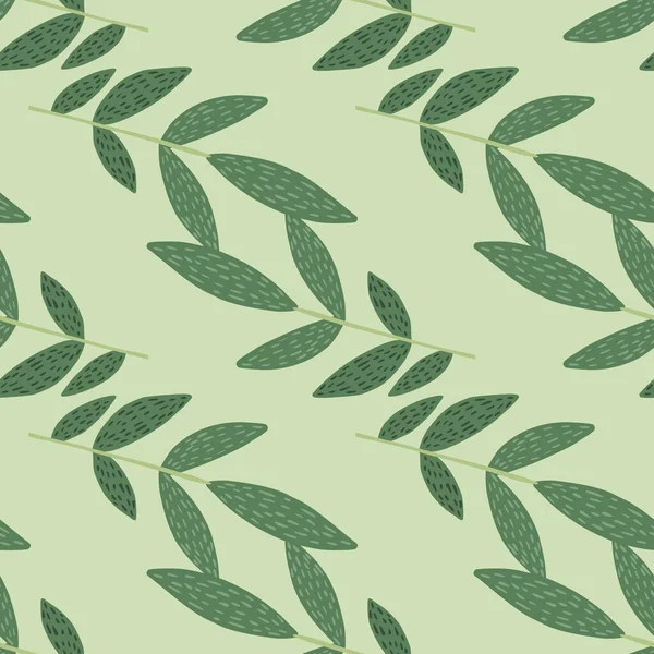 Hand Drawn Herbal Seamless Pattern Green Dashes Branches Designed Textile — Stock Vector