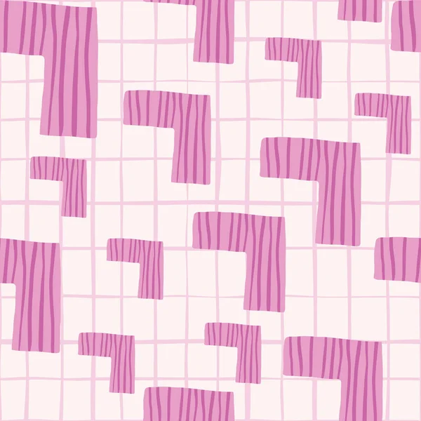 Однорідний Візерунок Рожевими Вистеленими Кутами Білий Фон Бузковими Лініями Абстрактна — стоковий вектор