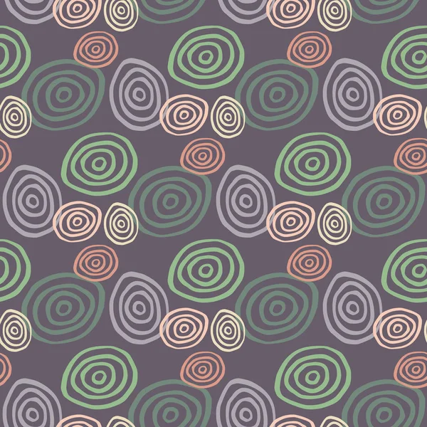 Motif Abstrait Dans Des Tons Pastel Foncé Fond Violet Spirales — Image vectorielle