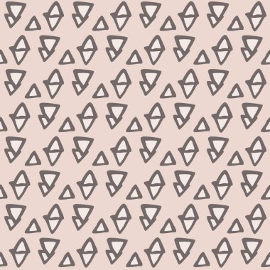 Çerçeveli üçgenli geometrik dikişsiz desen. Açık pembe arka plan. Tekstil, duvar kağıdı, web sayfaları, düğün davetiyeleri için vektör illüstrasyonu.