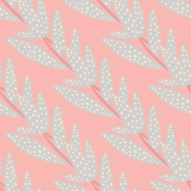 Çapraz çizgili mavi dallar ve pastel pembe arka planda noktalar. Kusursuz çiçek deseni. Tekstil, duvar kağıdı, web sayfaları, düğün davetiyeleri için vektör illüstrasyonu.