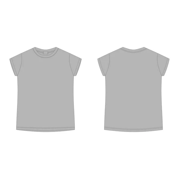 Shirt Coton Gris Modèle Blanc Shirt Technique Pour Enfants Isolé — Image vectorielle