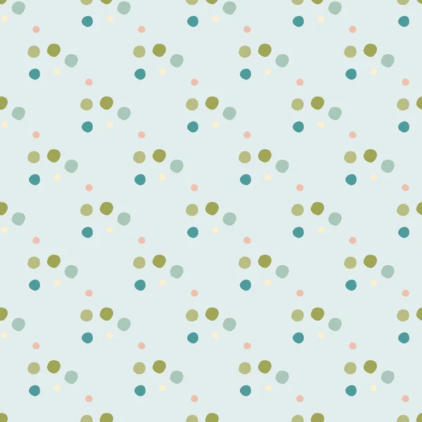 幾何学的ポルカドットシームレスパターン 緑の小さな円 パステルライトの背景の青の色 布のデザイン カバー 壁紙のための創造的なプリント ベクターイラスト — ストックベクタ