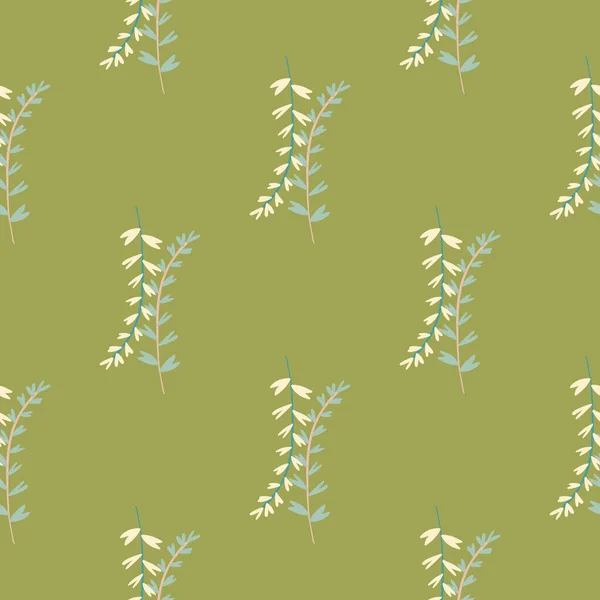 Цветочный Бесшовный Фон Желтыми Зелеными Ветвями Оливковый Фон Ботанический Фон — стоковый вектор