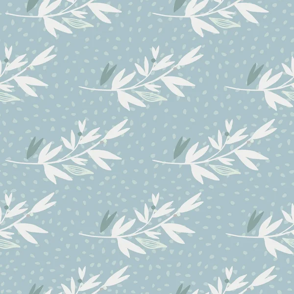 Motif Floral Sans Couture Hiver Avec Des Branches Blanches Fond — Image vectorielle