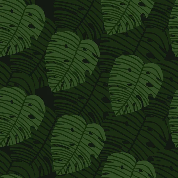 Geoetric Zelená Příšera Listí Tapety Bezešvé Botanické Vzory Dekorativní Zázemí — Stockový vektor