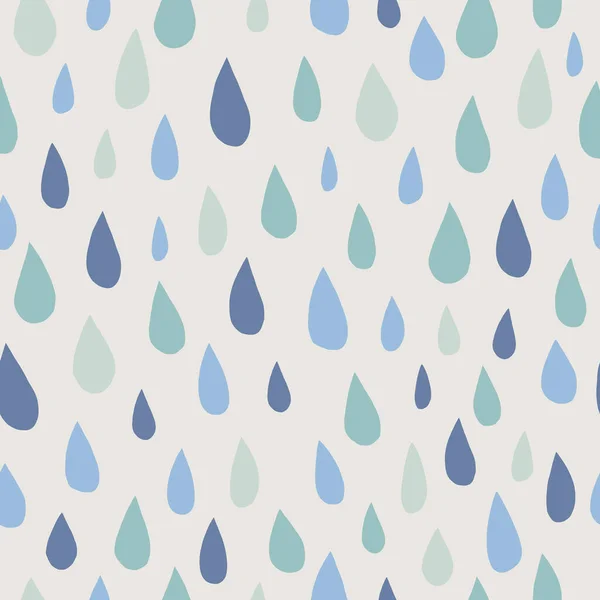 Seamless Pattern Drops Scandinavian Color Pallette Blue Tones Elements Grey — Stock Vector