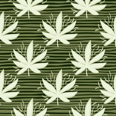 Beyaz kenevir pürüzsüz bir iz bırakır. Yeşil arka plan çizilmiş. Duvar kağıdı, ambalaj kağıdı, tekstil baskısı, kumaş için dekoratif zemin. Vektör illüstrasyonu.