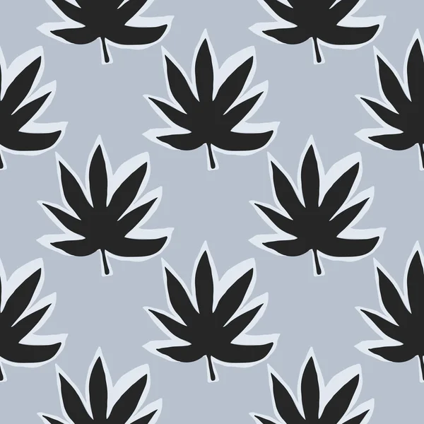 Modèle Sans Couture Avec Des Feuilles Chanvre Ganja Laisse Papier — Image vectorielle