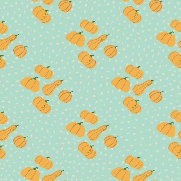 Modèle Nourriture Sans Couture Avec Ornement Doodle Citrouille Orange Fond — Image vectorielle