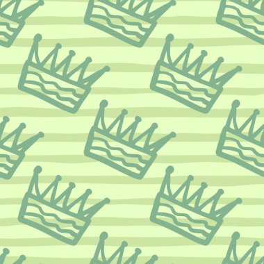 Yeşil kaplamalı, pürüzsüz el çizimi deseni. Şeritli Pastel zeytin arka planı. Ambalaj kağıdı, tekstil, kumaş baskısı ve duvar kağıdı için harika. Vektör illüstrasyonu.