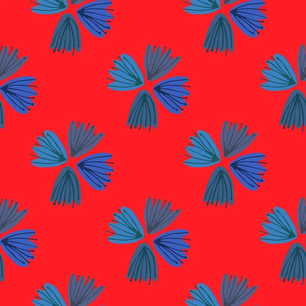 Patrón Brotes Sin Costuras Florales Contrastantes Siluetas Botánicas Con Fondo — Vector de stock