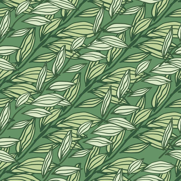 Пастельно Зеленые Тоны Очертаниями Листьев Простой Цветочный Фон Предназначен Обоев — стоковый вектор