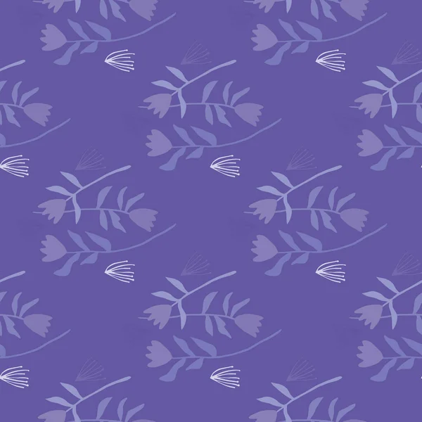 Стилизованный Цветочный Бесшовный Узор Тюльпановым Принтом Фон Орнамент Светло Фиолетовых — стоковый вектор