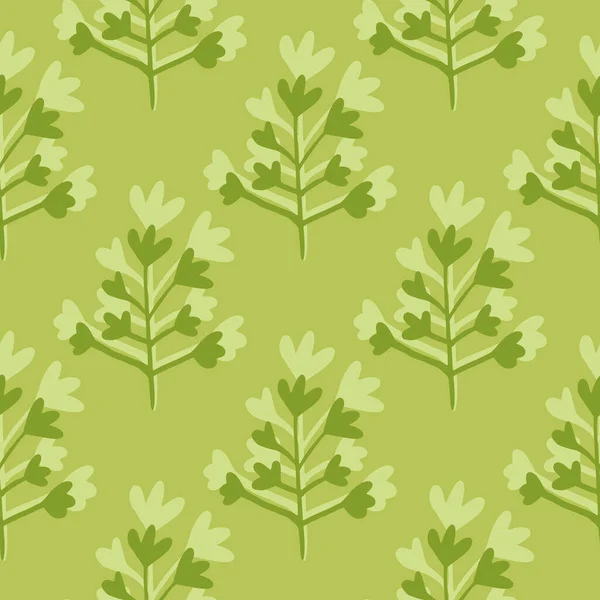 Nahtloses Blumenmuster Mit Zweigsilhouetten Grün Und Olivtönen Dekorative Einfache Kulisse — Stockvektor