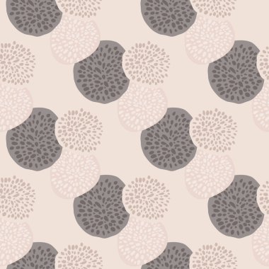 Soluk noktalı daireler, kusursuz desen. Pastel tonları geometrik sanat eserleri ve basit tasarım. Duvar kağıdı, tekstil, ambalaj kağıdı, kumaş baskısı için mükemmel. Vektör illüstrasyonu.