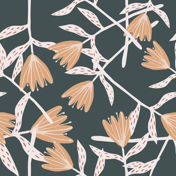 Fleurs Aléatoires Formes Abstraites Motif Sans Couture Ornement Blanc Pastel — Image vectorielle