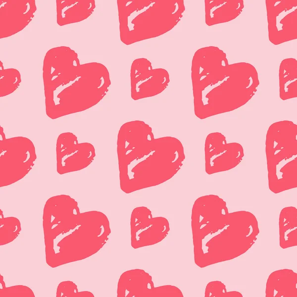Рожеве Серце Безшовний Романтичний Візерунок Любовний Принт Світлим Тлом Романтичний — стоковий вектор