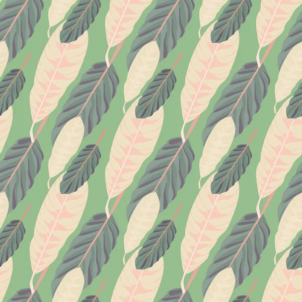Nahtloses Pastellweiches Muster Mit Handgezeichneten Blattsilhouetten Ornament Lila Und Rosa — Stockvektor