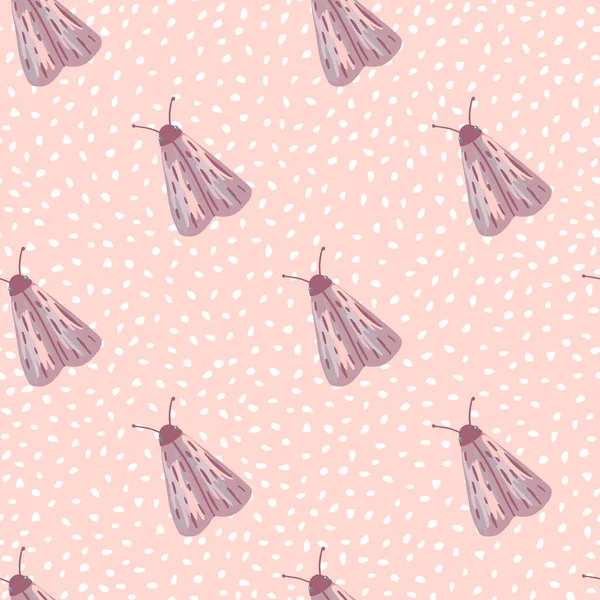 Patrón Insectos Sin Costura Simple Con Adorno Lunares Formas Mariposa — Vector de stock