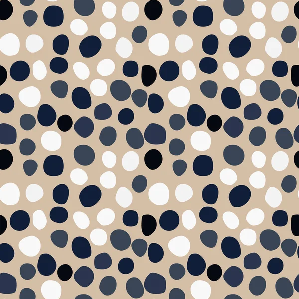Simple Abstract Print Masonry Seamless Pattern White Navy Blue Rocks — Stock Vector