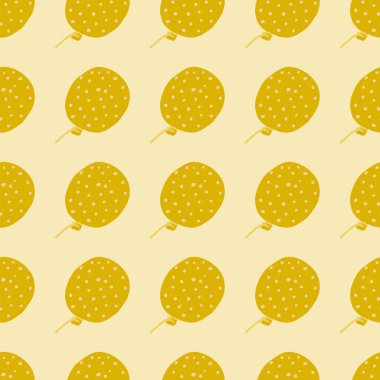Basit balonlar dikişsiz el çizimi desenleri. Işık arka planında yaratıcı sarı noktalı arka plan. Duvar kağıdı, tekstil, ambalaj kağıdı, kumaş baskısı için harika. Vektör illüstrasyonu.