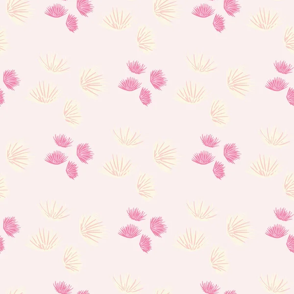 Пастельные Светлые Бесшовные Узоры Шипами Цветочных Бутонов Розовый Орнамент Простой — стоковый вектор