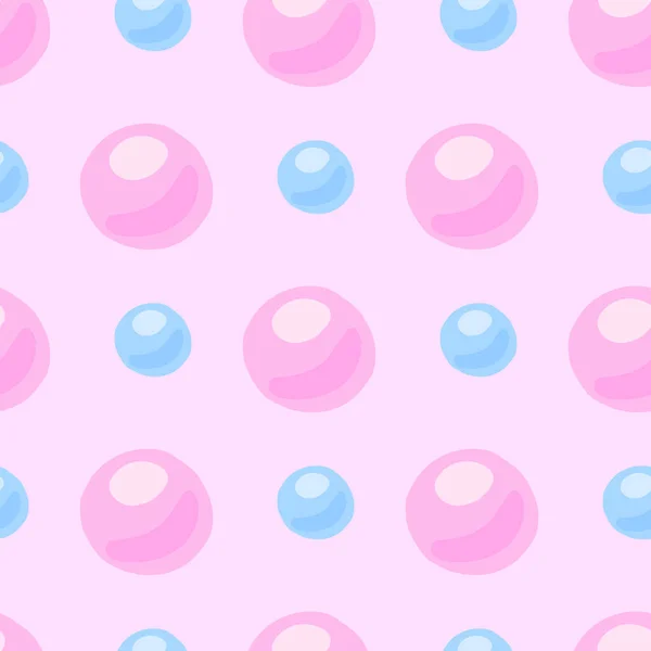 Stilisiertes Nahtloses Aqua Muster Mit Perlenformen Pinke Und Blaue Pastellfarbene — Stockvektor