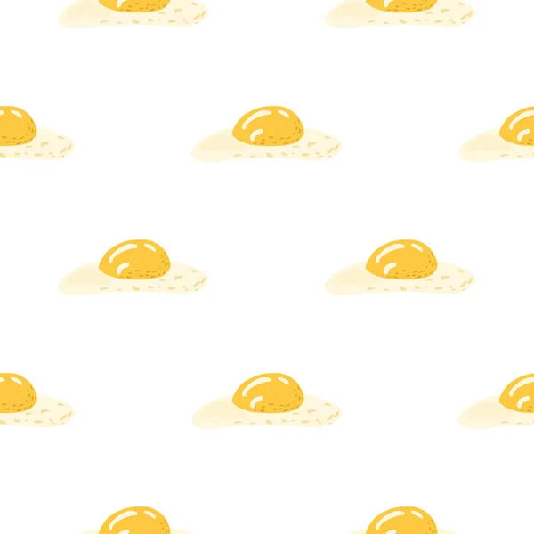 Gesundes Frühstück Nahtlos Isoliert Muster Mit Doodle Omelette Elemente Einfache — Stockvektor