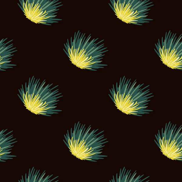 Silhouettes Buisson Couleur Jaune Verte Motif Sans Couture Arbustes Feuillus — Image vectorielle