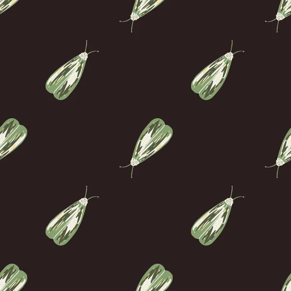 Зелені Молі Творчий Орнамент Безшовний Візерунок Темно Коричневий Фон Стильним — стоковий вектор