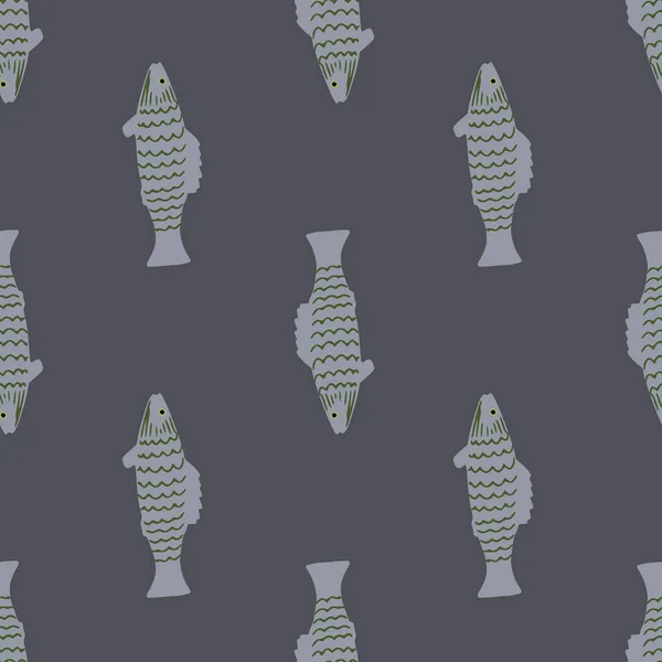 Морське Життя Безшовний Візерунок Рибним Творчим Орнаментом Блідо Палітра Морського — стоковий вектор