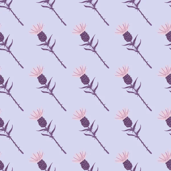 紫色和粉红色的牛油花无缝图案 蓝色背景 春天的创意印刷 专为墙纸 纺织品 包装纸 织物印花设计 矢量说明 — 图库矢量图片