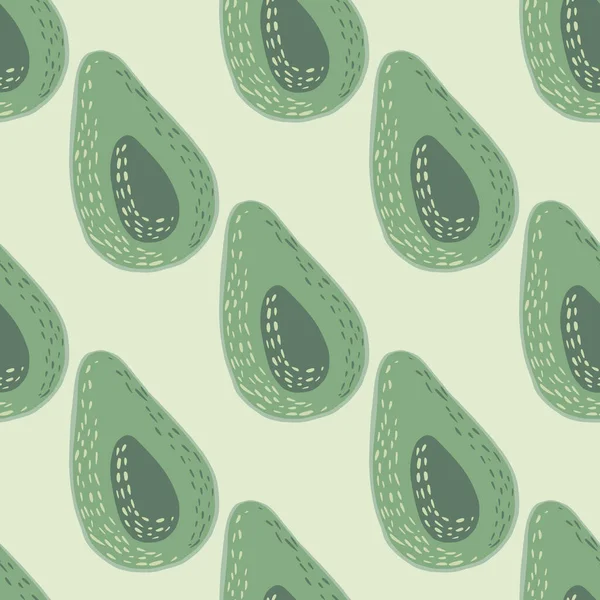 Paterne Simple Sans Couture Pâle Avec Silhouettes Avocats Fruits Couleur — Image vectorielle