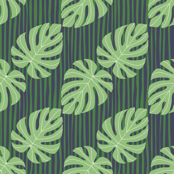 Monstera Vert Silhouettes Simples Motif Stylisé Sans Couture Ornement Botanique — Image vectorielle