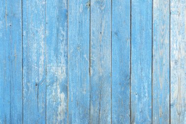 Doku duvar ahşap mavi arka plan. Ağacın arka planı, mavi renk, nesne olmadan ücretsiz plakalar. Çit hasat ahşap yatay kurulları duvar.