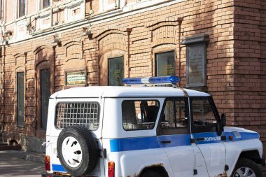 Rusya, Chelyabinsk, 12-06-2019. Uaz. Editoryal A UAZ polis arabası