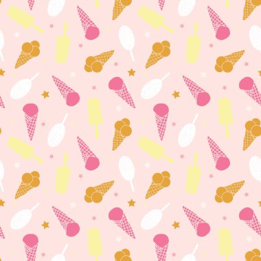 Tatlı pembe dondurma seamless modeli