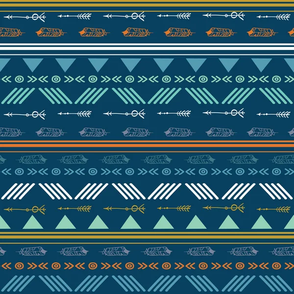 Modèle de répétition sans couture bleu tribal — Image vectorielle
