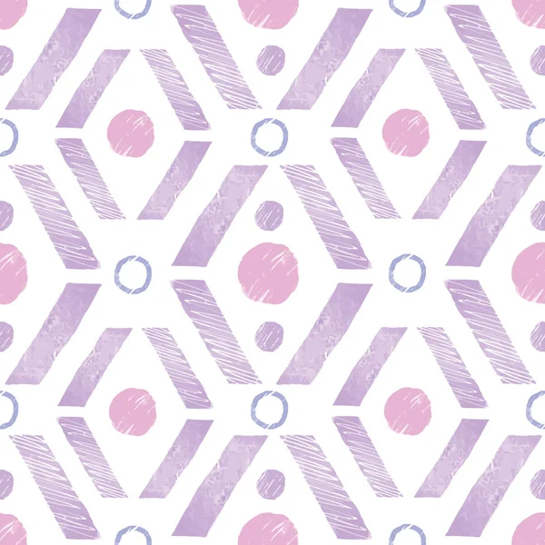 Rombo rosa púrpura pintado diseño de patrón de repetición — Archivo Imágenes Vectoriales