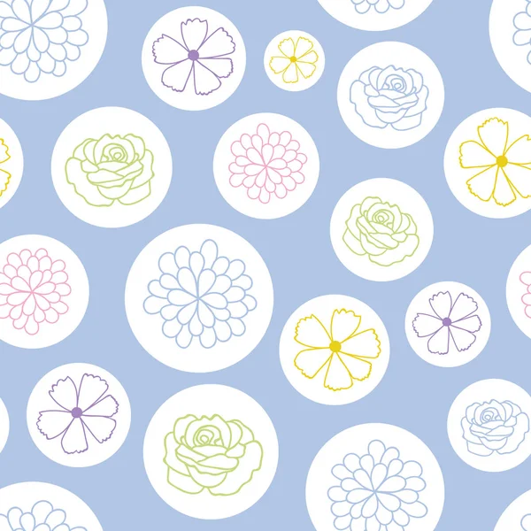 Flores Colores Burbujas Patrón Repetición Vector Ideal Para Fondos Pantalla — Archivo Imágenes Vectoriales