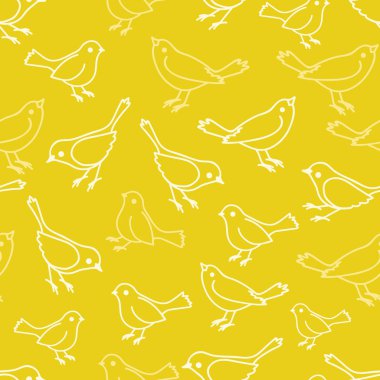 Sarı kuş vektör sorunsuz yineleme deseni.